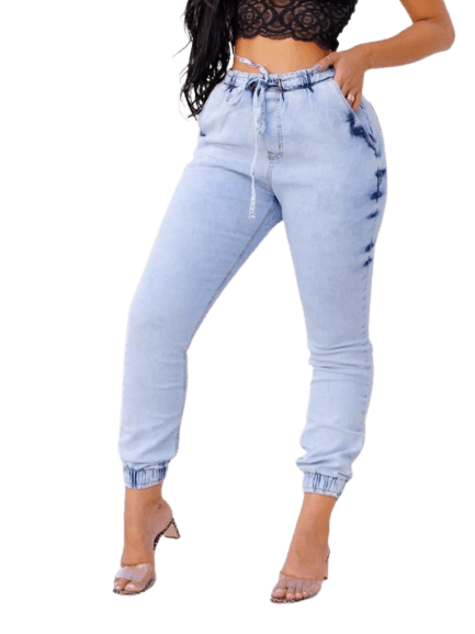 Calça Feminina Jogger Jeans Claro Lazúli  3404vf