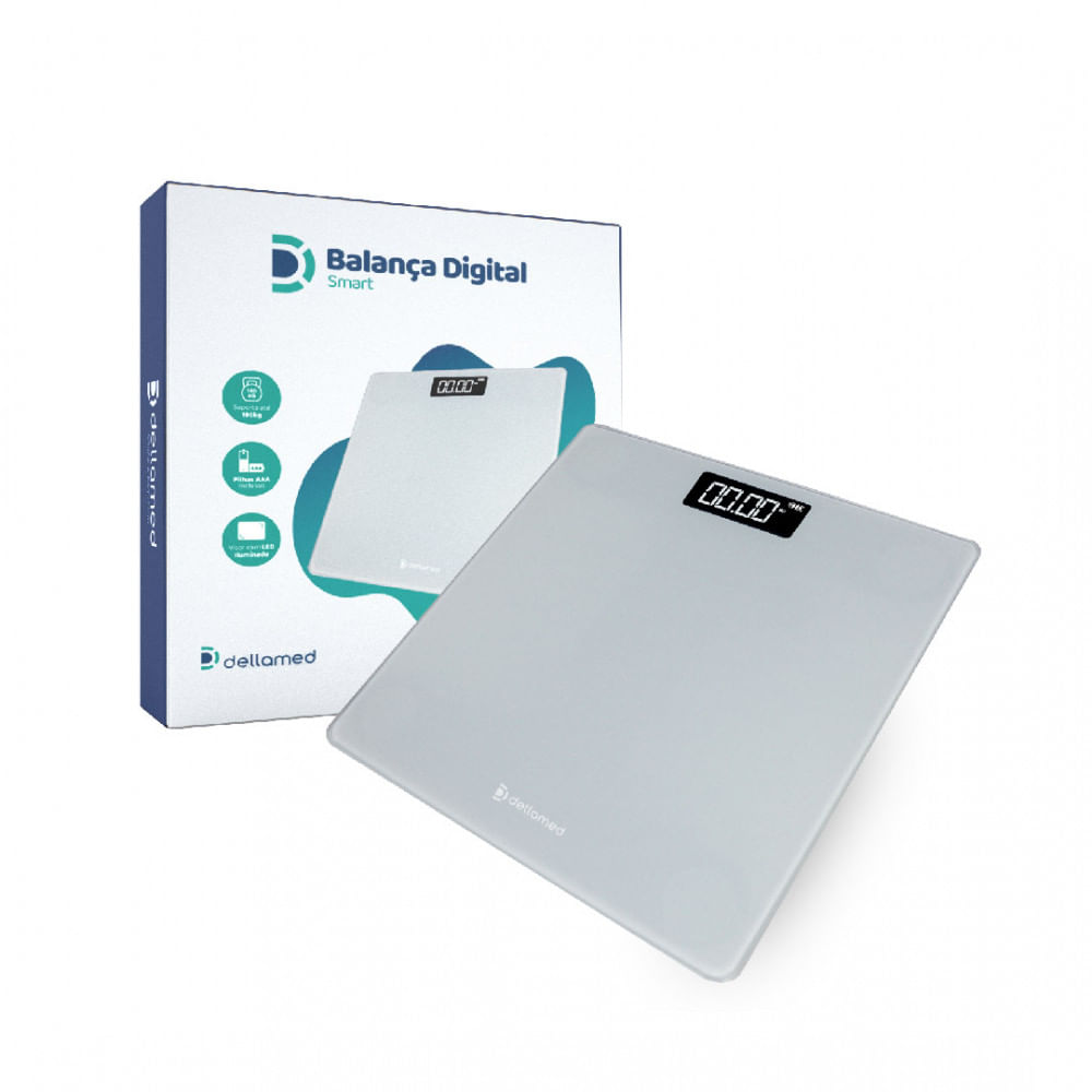 Balança Digital Smart Corporal Tela Em Led Até 180 Kg Dellamed