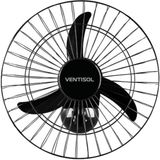 Ventilador De Parede Oscilante 3 Pás Preto 60cm Bivolt