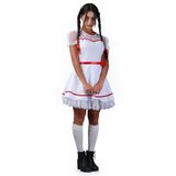 Fantasia Annabelle Adulto Feminino Boneca Do Mal Halloween P