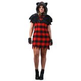 Fantasia Lobisomen Feminino Adulto Macacão Capuz Halloween
 P