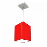 Kit 2 Pendente Md-4007 Quadrado 25/16x16cm Vermelho Bivolt