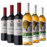 Kit De 6 Vinhos Suaves Com Garrafas De 750ml