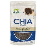 Kit 6x: Chia Em Grãos Sem Glúten Vitalin 120g