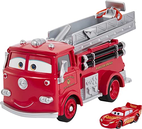 Caminhão De Bombeiros Vermelho Disney Cars Toys Stunt &amp; Spla