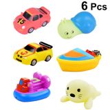 6 Peças De Brinquedos De Banho Squirting Boats Cartoon Boats