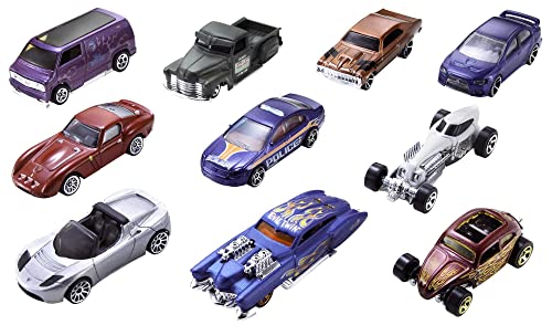 Hot Wheels Set De 10 Carros De Brinquedo &amp; Caminhões Em Escala 164 Corrida