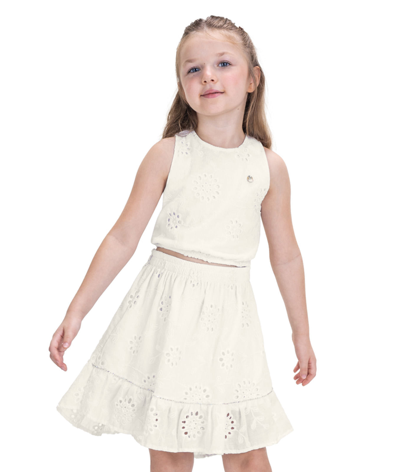 Conjunto Regata Cropped Com Saia Trick Nick Bege 10