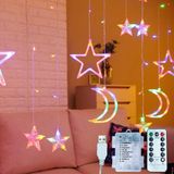 115 Pés Decorativos Starry String Curtain Lights Moons And Stars Led Night Light For Home Decoration Partyremote Control Aa Battery/usb Po