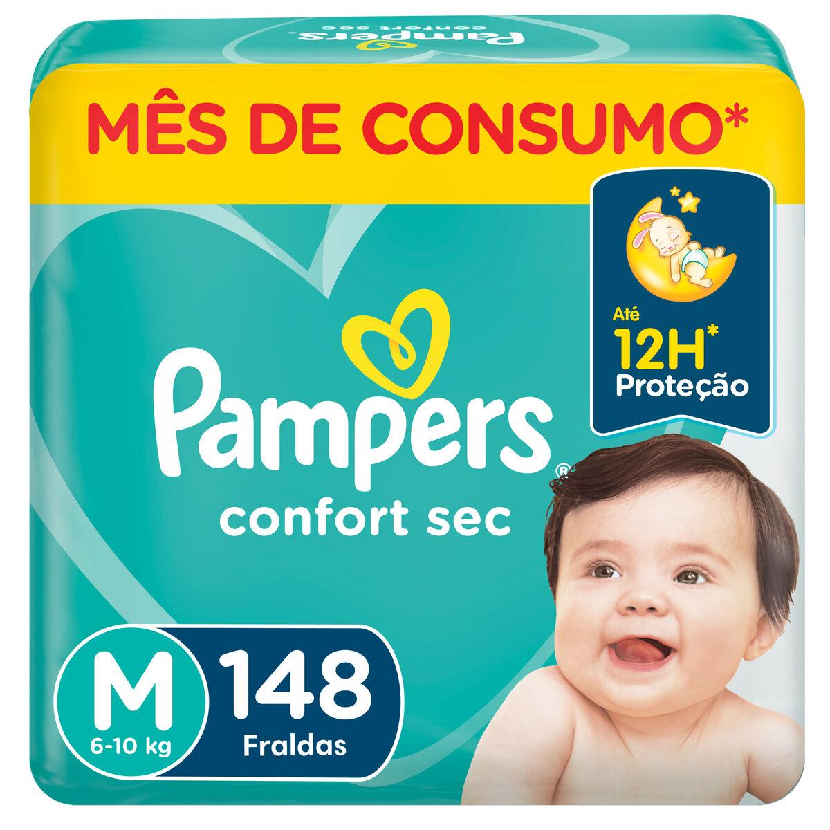 Fralda Pampers Confort Sec Jumbo Plus M Com 148un