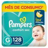 Fralda Pampers Confort Sec Jumbo Plus G Com 128un