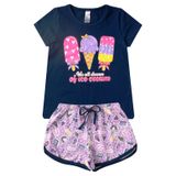 Conjunto Infantil Feminino Verão Kappes Azul 4