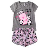Conjunto Infantil Feminino Verão Kappes Cinza 4
