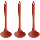 3 Kit De Conchas Silicone Cozinha Sopa Caldo Feijão Ou Terracota Talher Utensílios