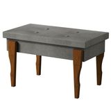 Recamier Calçadeira Banco Puff Captonê Pés Madeira 0,70 Espanha