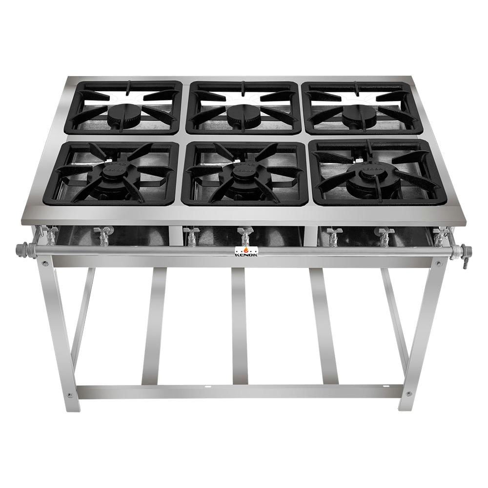 Fogão 6 Bocas Kenok Serv Baixa Pressão Inox – Fbse6b.841