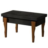 Recamier Calçadeira Banco Puff Captonê Pés Madeira 0,80 Espanha