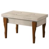 Recamier Calçadeira Banco Puff Captonê Pés Madeira 0,80 Espanha