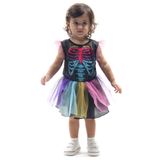 Fantasia Bebê Esqueleto Color Halloween Abrakadabra Fantasia
 G