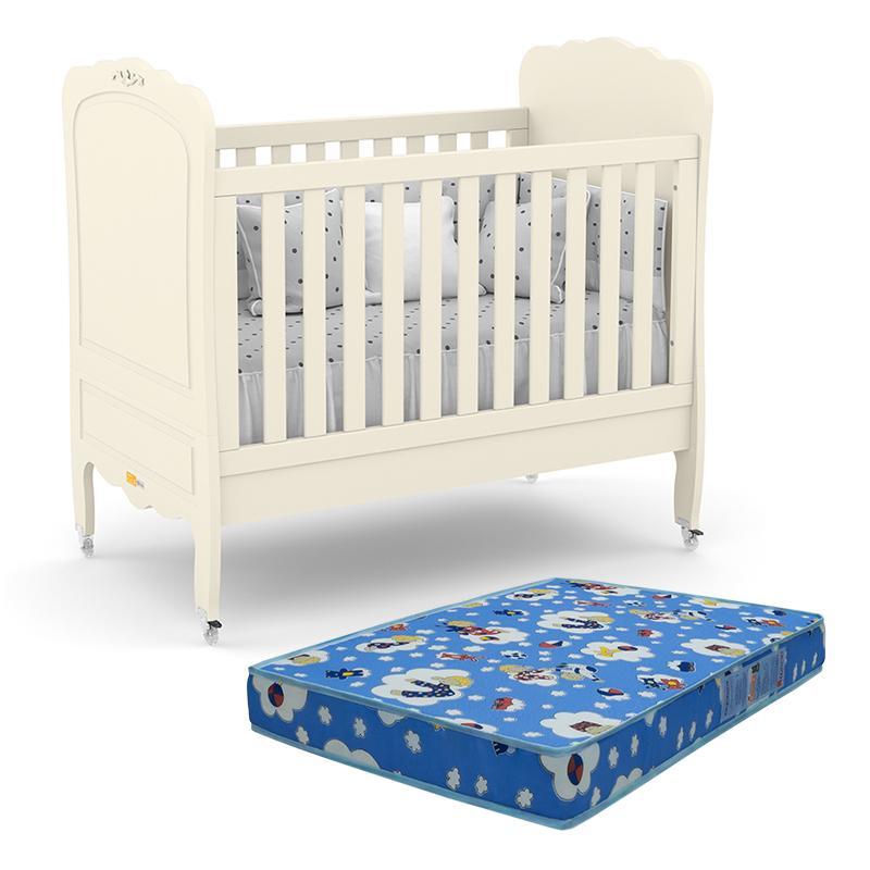 Berço Mini Cama Provence New Off White Com Colchão Baby Physical - Matic Móveis