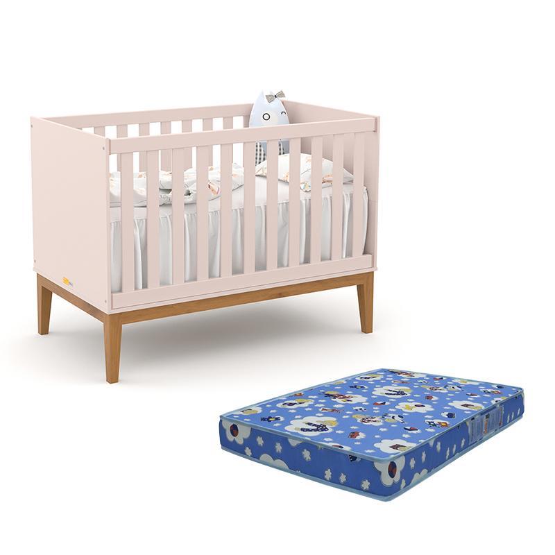 Berço Americano Unique Rosê/eco Wood Com Colchão Baby Physical - Matic Móveis