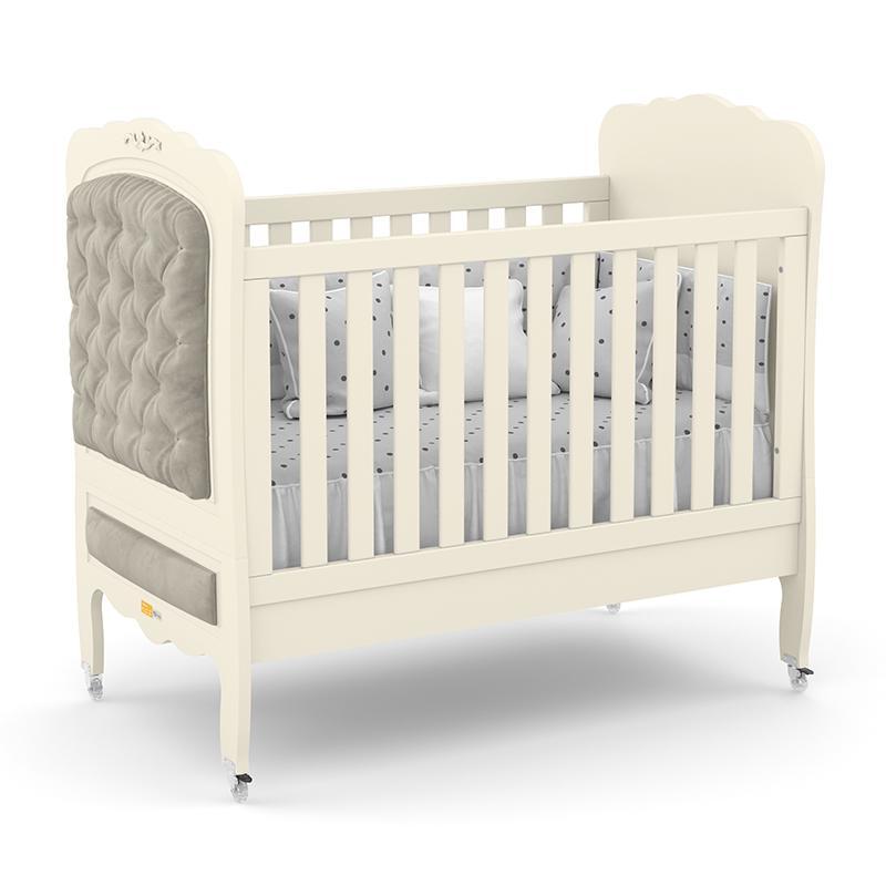 Berço Mini Cama Provence New Off White Com Capitonê - Matic Móveis