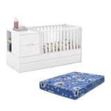 Berço Multifuncional Formare Com Cama Auxiliar Branco Soft E Colchão Baby Physical - Matic Móveis