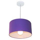 Kit 6 Lustre Pendente Cilíndrico Md-4031 40x21cm Roxo Bivolt