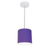 Kit 3 Pendente Cilíndrico Md-4046 18x18cm Roxo Bivolt