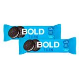 Kit 2 Barra De Proteína Bold Thin Sabor Cookies &amp; Cream 11g De Proteína Zero Açúcar Com 40g