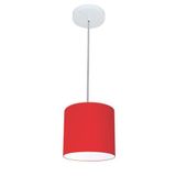 Kit 3 Pendente Cilíndrico Md-4046 18x18cm Vermelho Bivolt