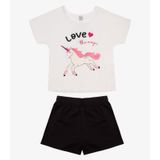 Conjunto Infantil Feminino Unicórnio Infinita Cor Bege 8