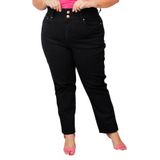 Calça Feminina Skinny Jeans Preto Plus Size