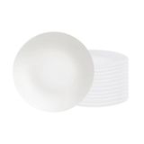Conjunto De Pratos Raso Leonora 12 Peças Em Porcelana Branca 25 Cm - Tramontina 96010204