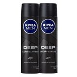 Kit 2x 150ml Desodorante Nivea Men Deep Original Aerosol Antitranspirante 48h