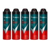 Kit 5 Desodorante Rexona Antibacterial Protection Men Aerosol Antitranspirante 72h 150ml