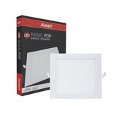 Kit Painel Plafon 12w Led Quadrado Embutir Branco Frio Avant 6500K