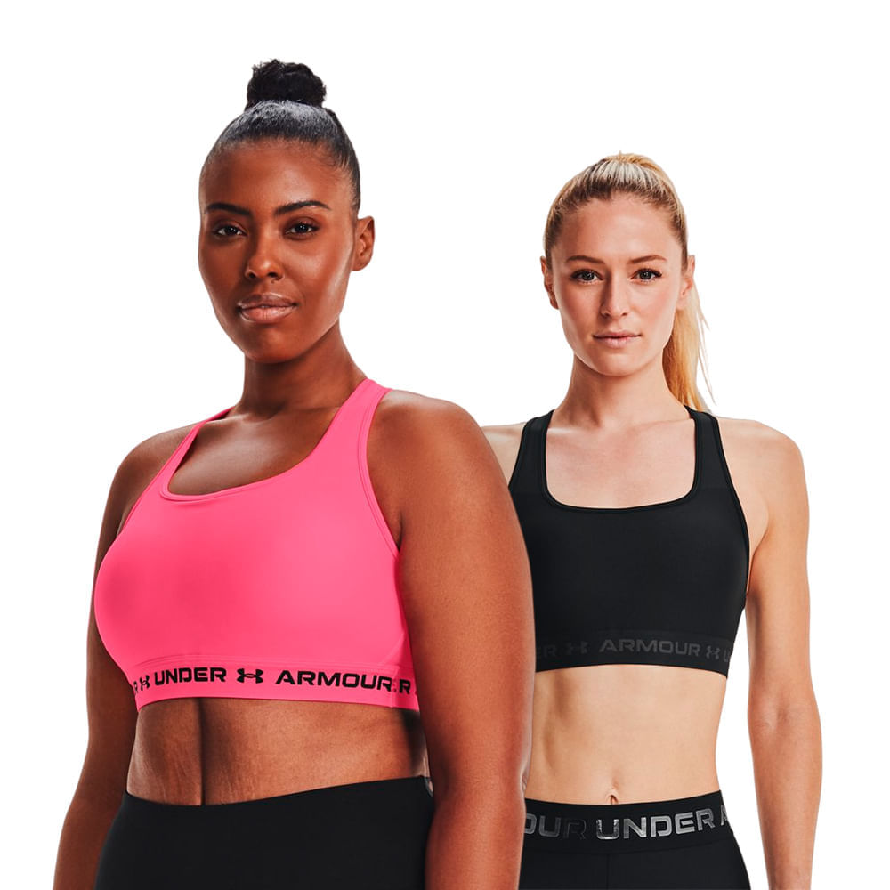 Kit 2 Tops Com Bojo Femininos Under Armour Crossback Mid Bra