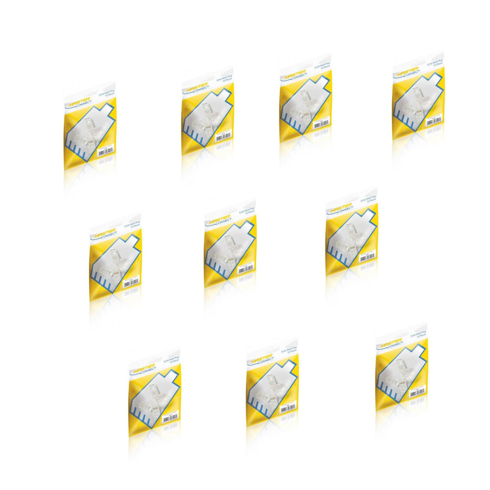 Conjunto com 10 Conector RJ45 CAT5E Macho Embalagem com 10 Peças Master Connet