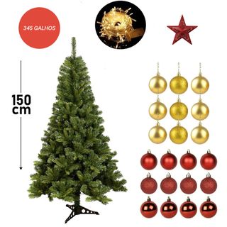 Arvore Natal Grande Decorada Completa 150cm Com Pisca Luxo