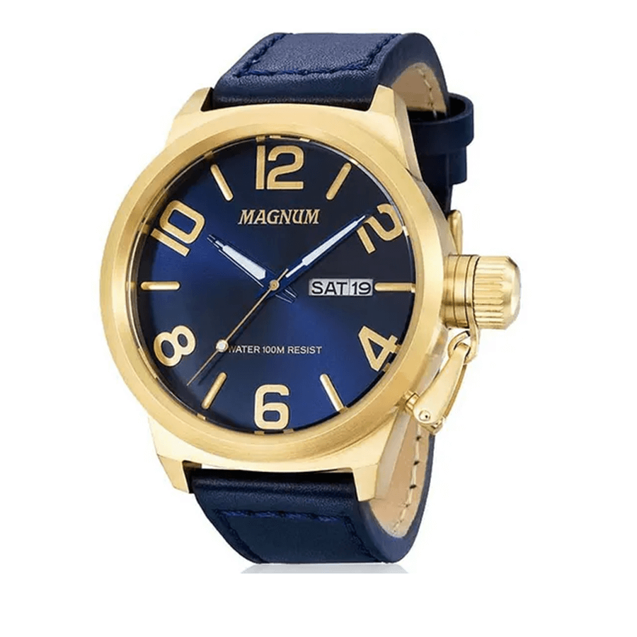 Relógio Magnum Masculino Dourado Original 2 Anos De Garantia