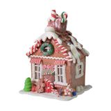 Enfeite Natalino Casa De Biscoito Do Papai Noel 18cm