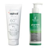 Kit Protetor Solar Episol Sec Oc Fps 60 60g E Glycare Control Gel De Limpeza Suave 150g