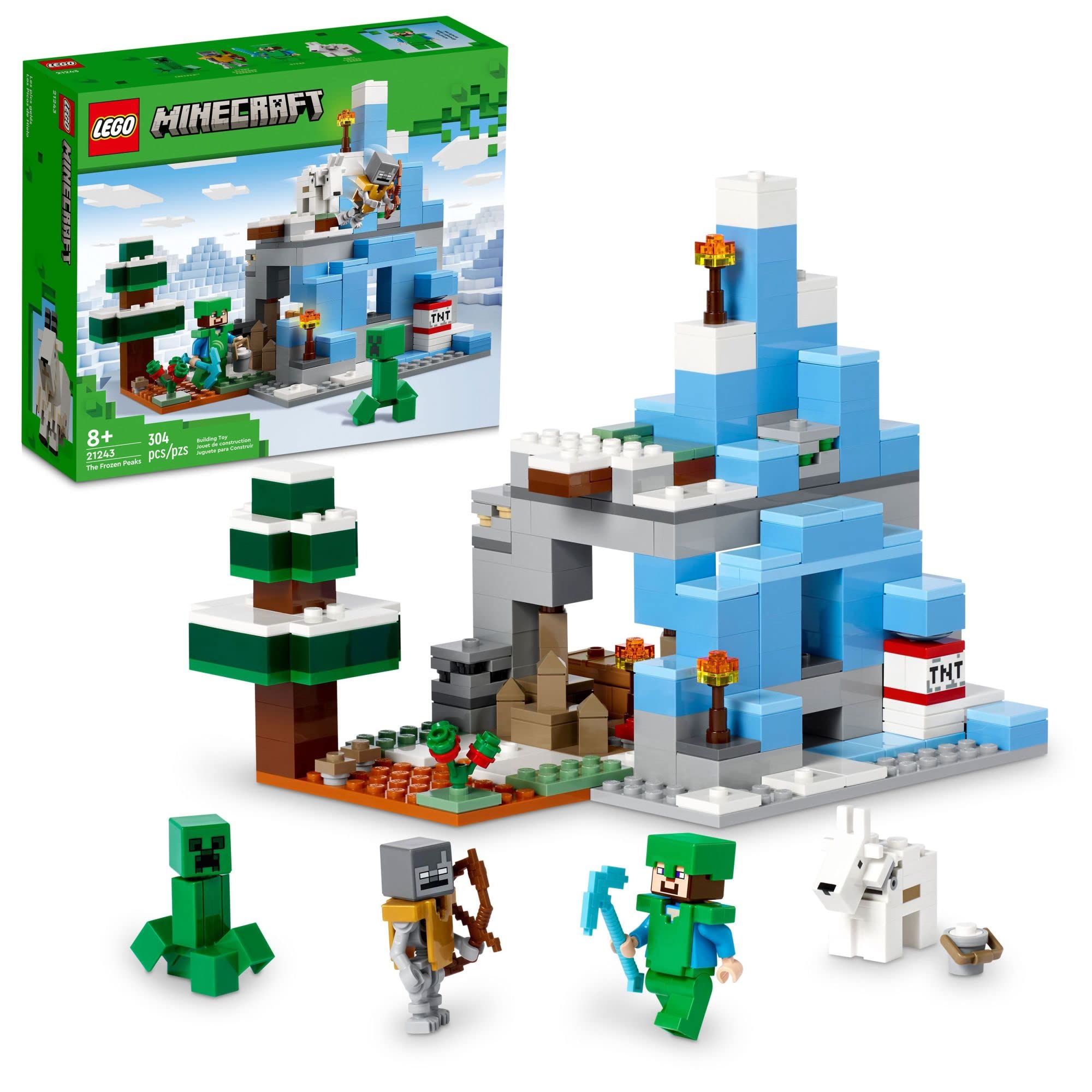 Lego Minecraft Os Picos Congelados 21243 Cave Mountain Set W