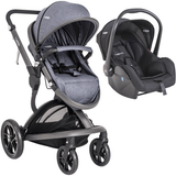 Carrinho De Bebe Com Bebe Conforto Kiddo Quantum Melange Azul