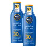 Kit 2 Protetor Solar Nivea Sun Protect &amp; Hidrata Fps 30 Loção 200ml