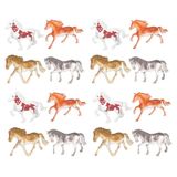 12 Peças De Simulação De Figuras De Cavalos Modelo Realista