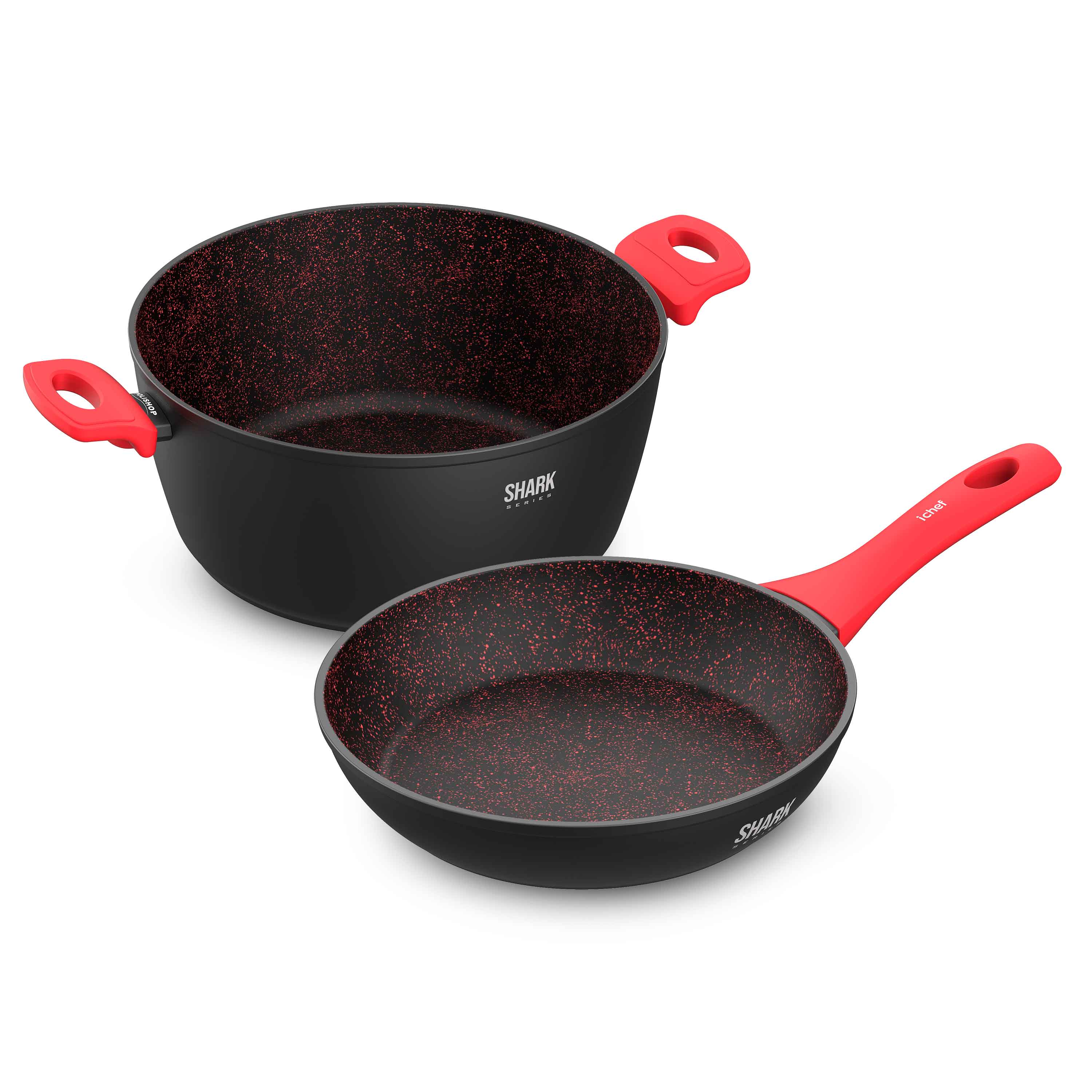 Panelas Polishop Ichef Home Vermelha Family Size E Sauté Grand 24cm | Vermelho