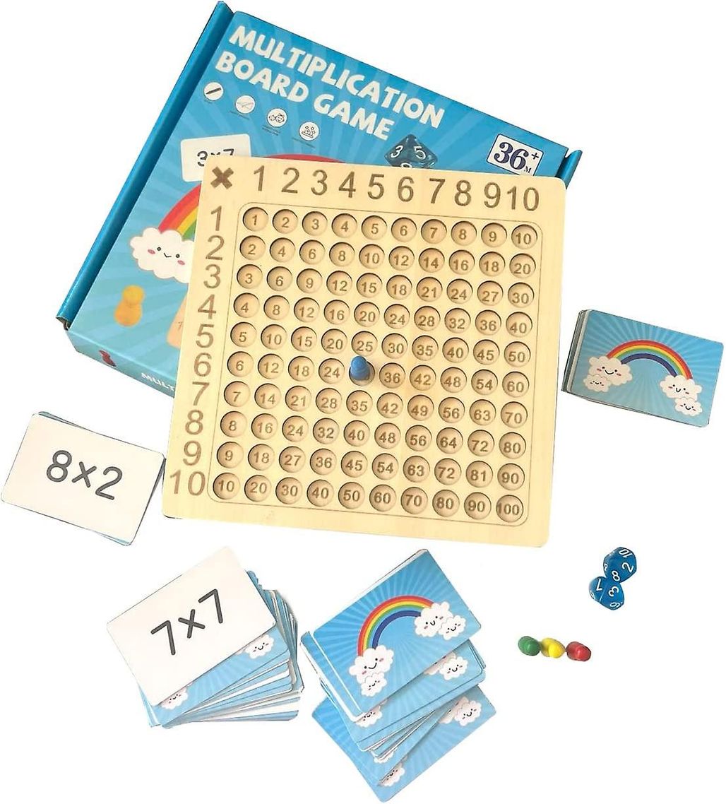 Jogo de Tabuleiro de Multiplicação Montessori - Jogo de Tabuleiro