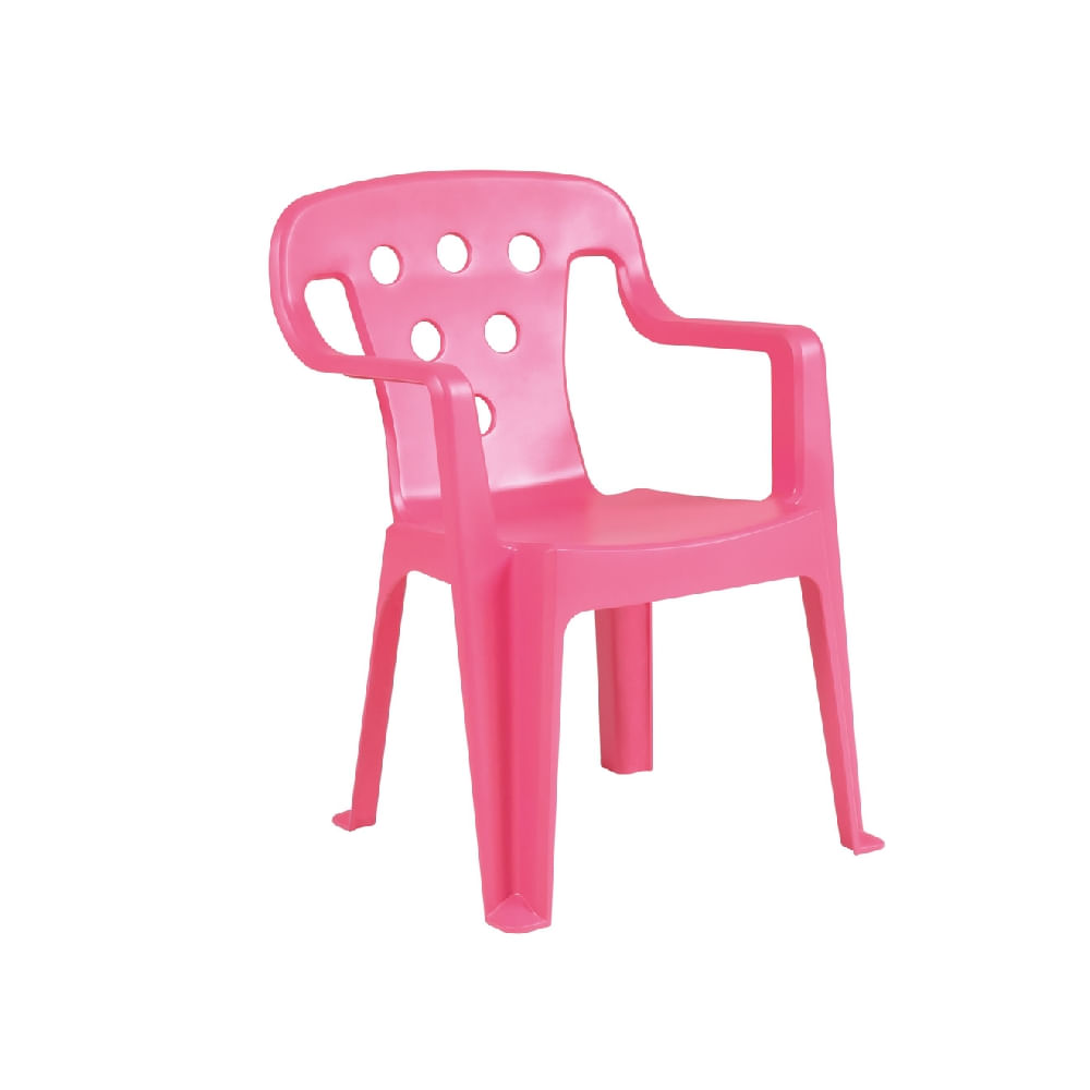 Cadeira De Plástico Mor Kids 15151553 Proteção Uv Capacidade 40kg Rosa